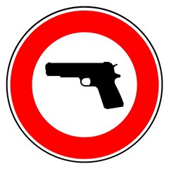 Sticker - Pistolet, arme de poing dans un panneau