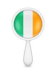 Sticker - Loupe with Irish flag.