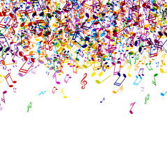 Wall Mural - Vector Background with Colorful Music notes