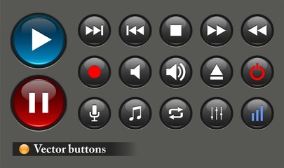 The black audio buttons