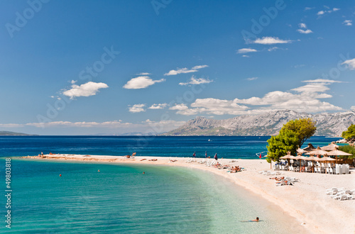 Board z aluminiowym obramowaniem Plaża w makarska, chorwacja