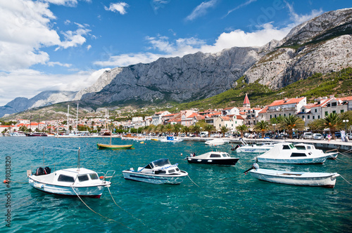Board z aluminiowym obramowaniem Port makarska, chorwacja