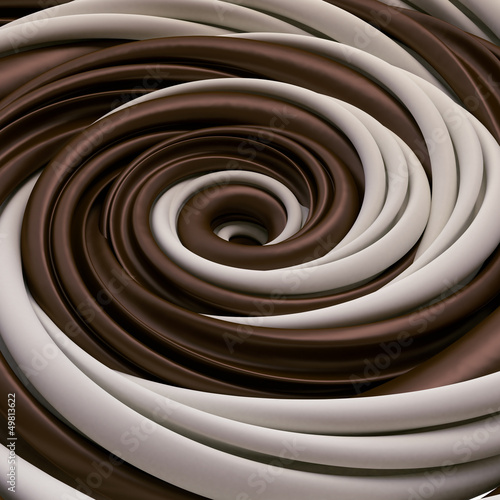 Naklejka dekoracyjna abstract milk chocolate candy spiral background
