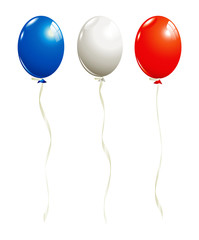 Wall Mural - Balloons in white, blue and red