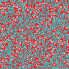 Aufkleber - abstract floral seamless pattern