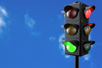Poster - 3d render traffic lights