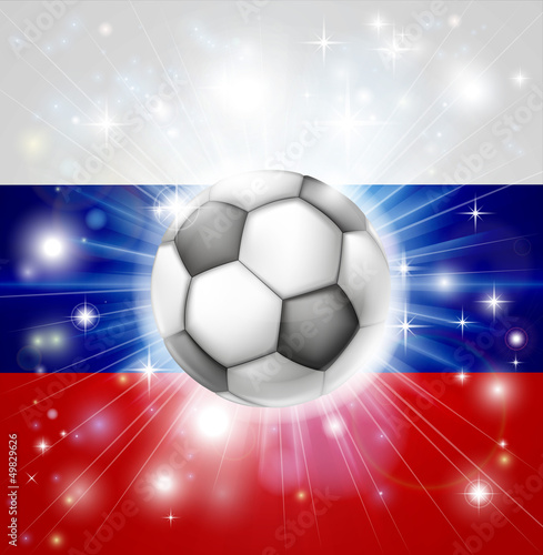 Plakat na papierze fotorealistycznym Rosyjska flaga piłki nożnej