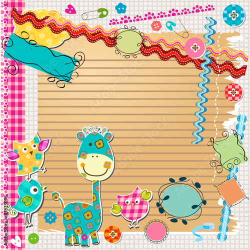 Fototapeta dla dzieci scrapbook kit