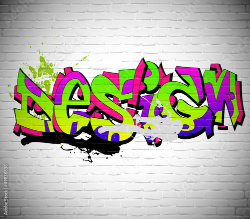 Graffiti wall background, urban art