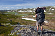 Wanderer in der Hardangervidda, Norwegen