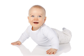 glückliches baby krabbelt - happy baby