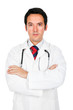 © cristovao31 - Doctor standing with stethoscope on white background