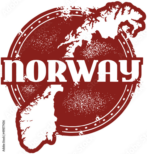 Board z aluminiowym obramowaniem Styl vintage Norwegia pieczęć / pieczęć