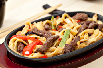 Wall Mural - noodles with beef