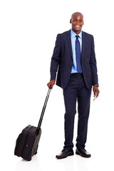 Wall Mural - african american business traveler full length portrait