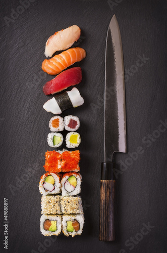 Tapeta ścienna Nóż z sushi