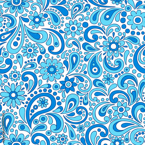 Tapeta ścienna Paisley kwiaty wektor wzór ilustracja
