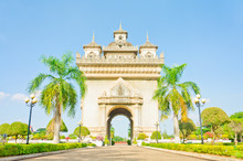 Patuxai Monument In Vientiane Capital Of Laos