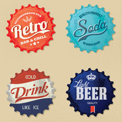 Retro bottle cap Design - Vintage and grunge style