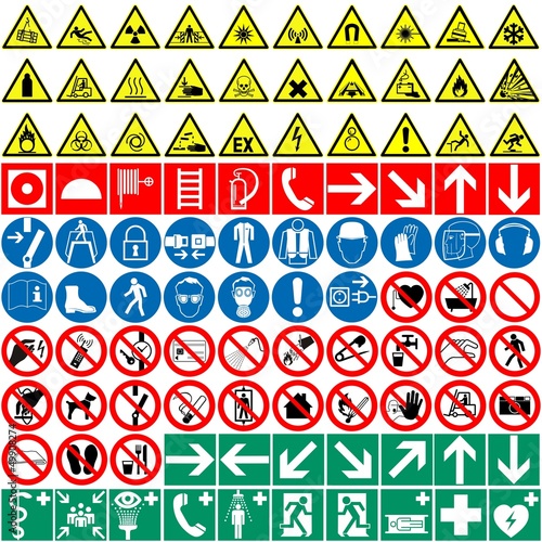 Fotografía Verbot ~ Gebot ~ Warn ~ Rettung ~ Brand ~ Zeichen - Megaset