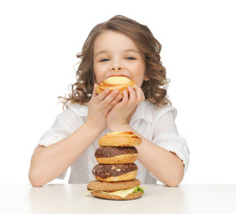 Wall Mural - girl with junk food