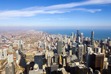 Fototapeta Nowy Jork - Chicago Skyline Aerial View