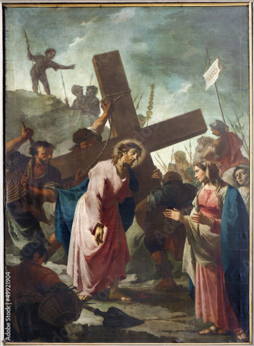 Fotoboard na płycie Bergamo - podchód Jezusa na kalwarii san alessandro