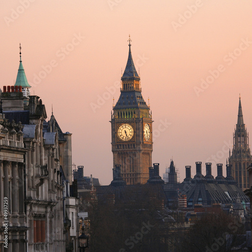 Naklejka samoprzylepna Big ben o świcie
