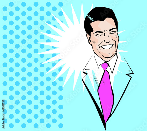 Board z aluminiowym obramowaniem Ładny młody człowiek - vintage ilustracji clipart