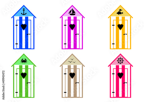 Cabine De Plage Couleurs Buy This Stock Vector And