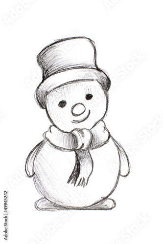 Bonhomme De Neige Noir Et Blanc bonhomme de neige noir et blanc - Buy this stock illustration and