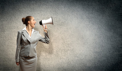 businesswoman with megaphone