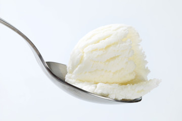Canvas Print - Frozen yogurt on spoon