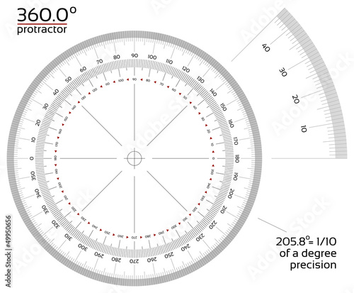 360 degree protractor 110 precision stock vector adobe stock