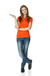 © paffy - Full length of casual woman showing empty copy space