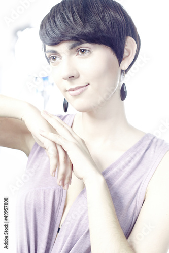 Young Short Hair Brunette Looks Like Actress Buy This Stock