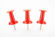 Red pin, thumbtack on white with clipping path
