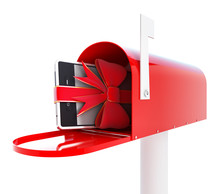 Mailbox Gift Phone 3d Illustrations On A White Background