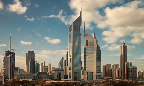 Naklejka samoprzylepna Wieżowce panoramę Dubaju