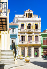 Poster - Typical colorful buildings in Old Havana