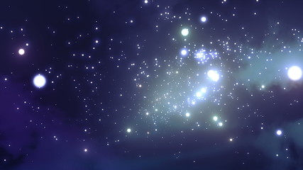 Wall Mural - Flying through the galaxy. Beautiful Looped animation. HD 1080.