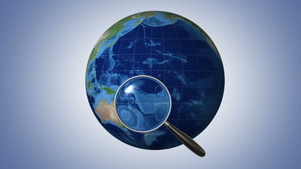 Wall Mural - global search, seamless looped 3d animation with an alpha-matte
