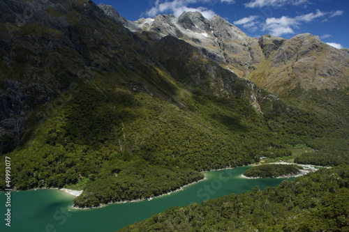 Fotomural aerial view of lake Mackenzie, Fiordland