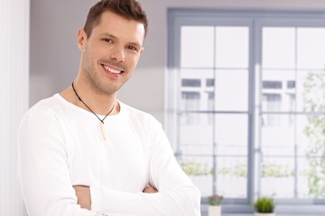 Sticker - Portrait of handsome young man by window