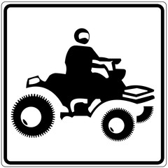 Poster - Schild weiß - Quad