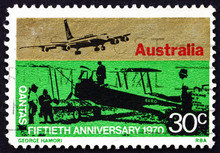 Postage Stamp Australia 1970 Sunbeam Dyak Powered Awro 504