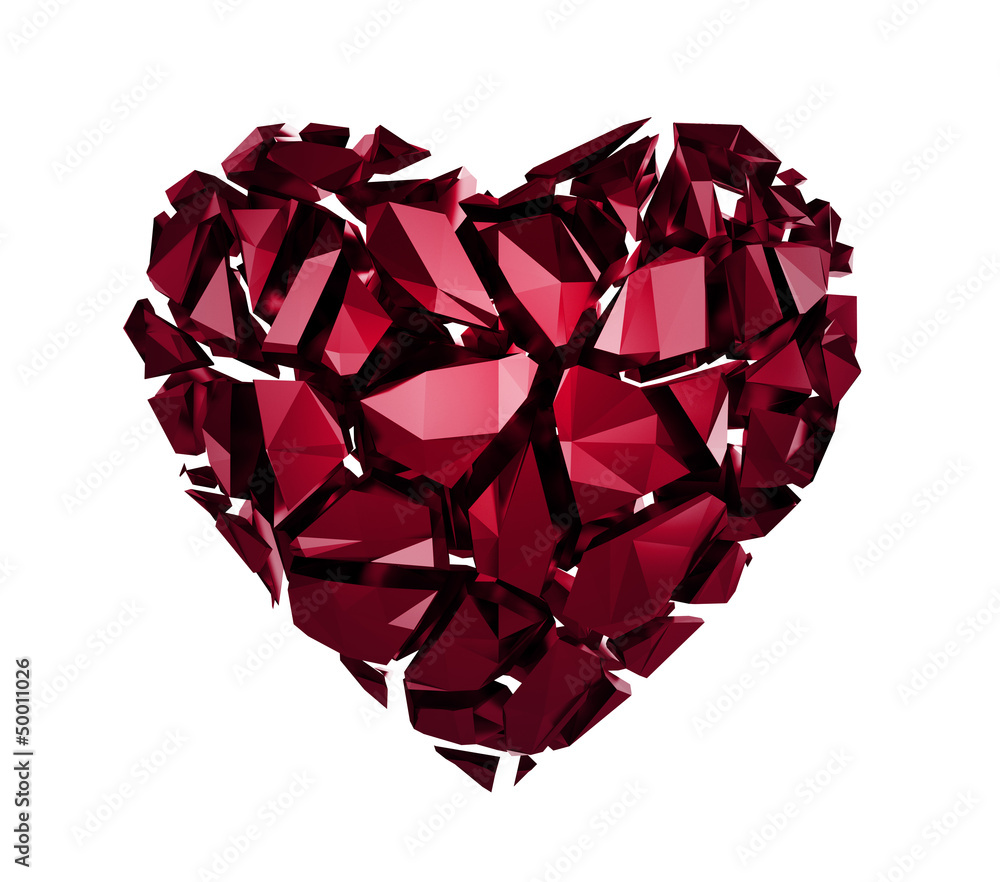 abstract crystal glass broken heart Stock Illustration | Adobe Stock, image size:1000x882