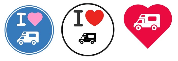 Sticker - J'aime : Camping-car