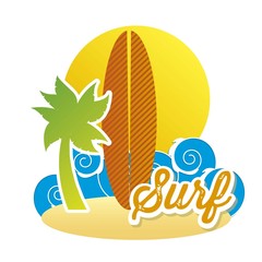 Wall Mural - surfboard icon