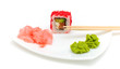 © evgenyi - Japanese cuisine. rolls, wasabi and pickled ginger.